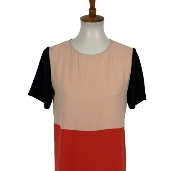 Zara Woman Colorblock Short Sleeve Mini Shift Dress Modern Chic Trendy Small - Picture 2 of 8